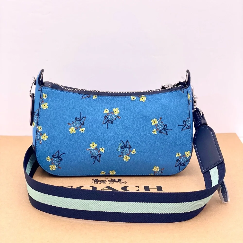 Coach Jes Baguette Crossbody With Floral Bow Print - Picture 4 of 16